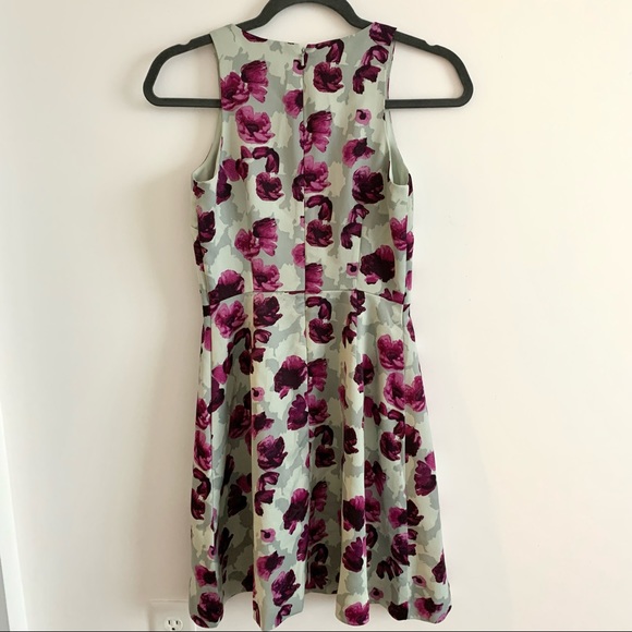BANANA REPUBLIC Flower Dress Purple/Grey Size 00P - Picture 5 of 9